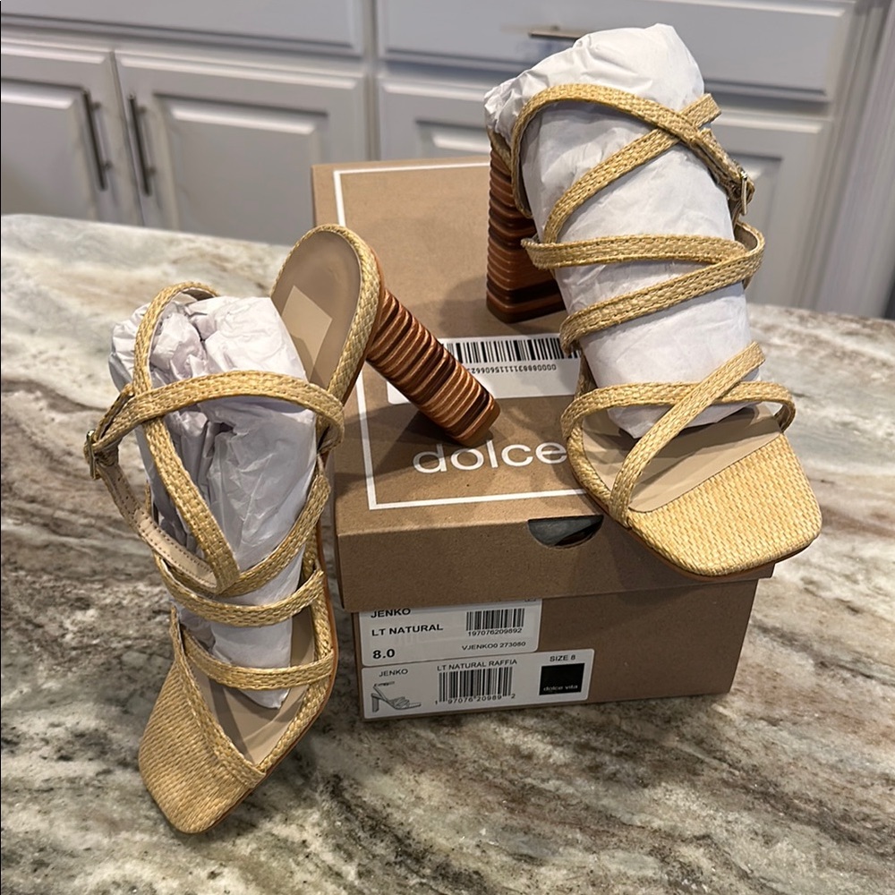 🌞 Dolce Vita Jenko Raffia Heels – Size 8 – NEW IN BOX 🌞 - Picture 8 of 13